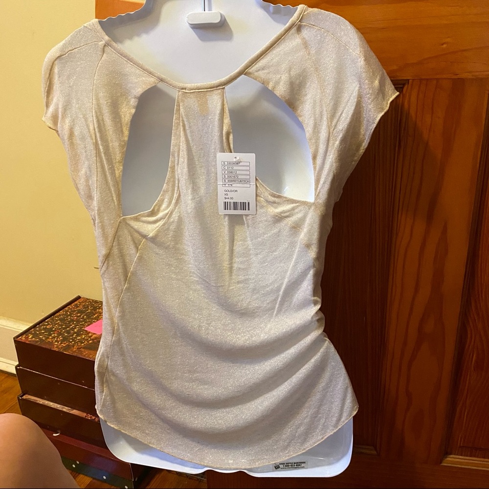 90’s Urban Outfitters golden sheer shimmer top